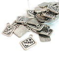 Silver Tarot Card Fortune Teller charms, 18x14mm