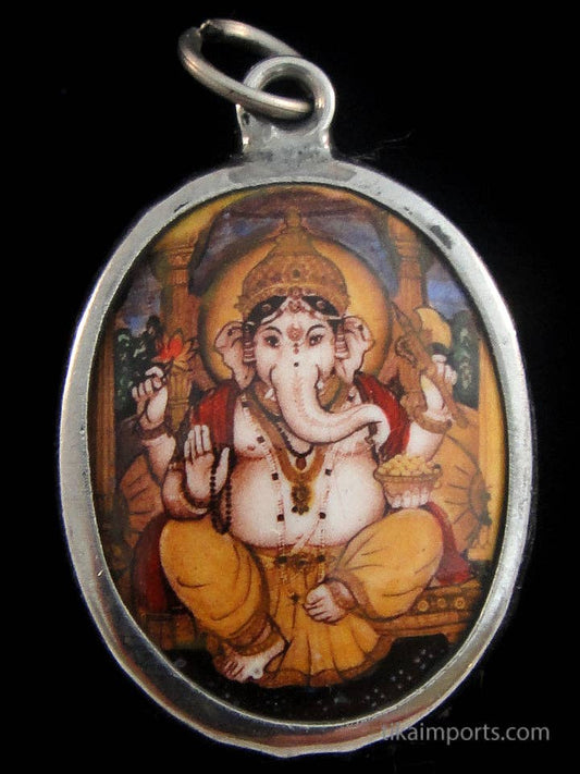 Ganesh Enamel Pendant Necklace