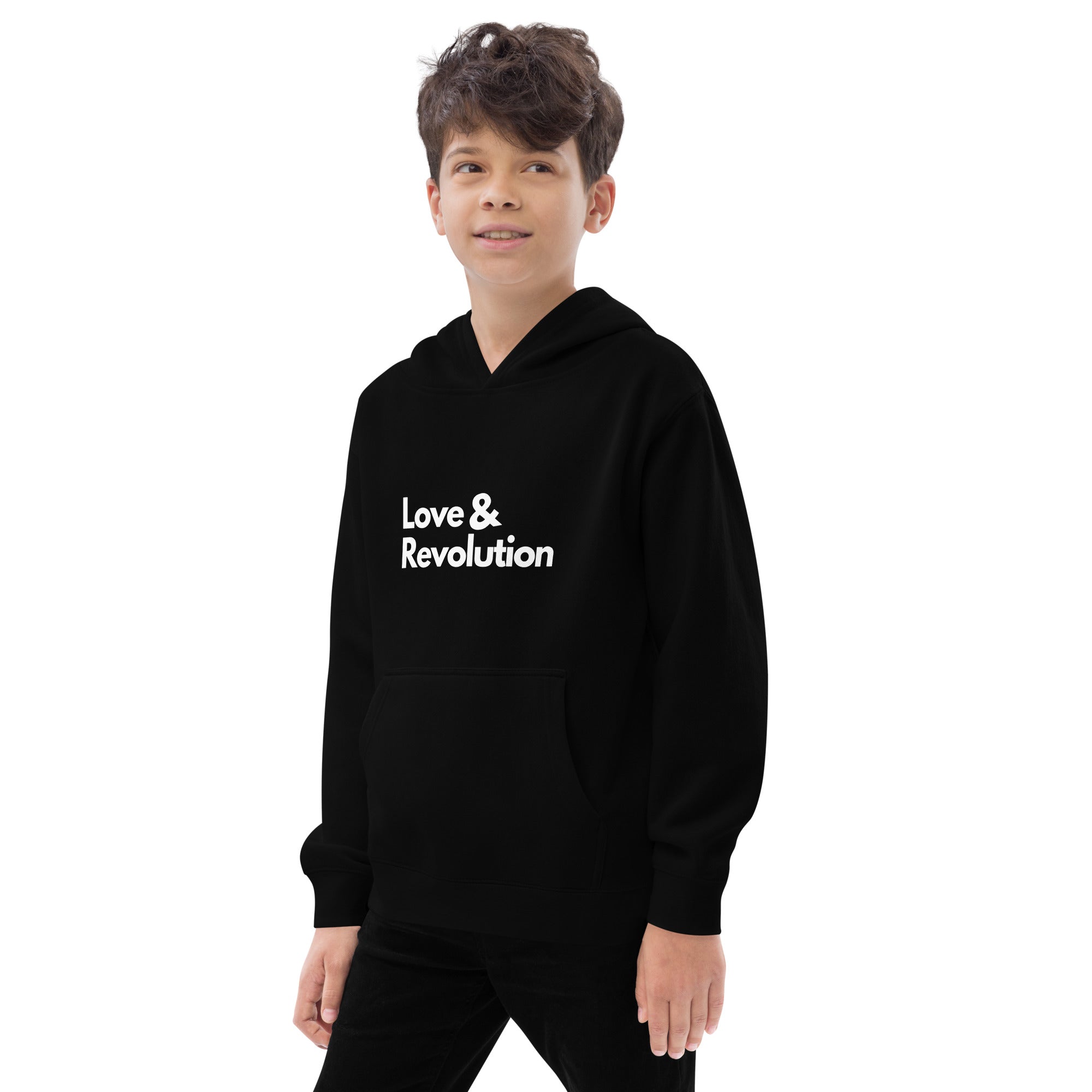 Kids Love & Revolution fleece hoodie