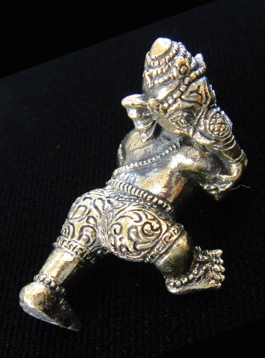 Crawling Brass Ganesh Statuette