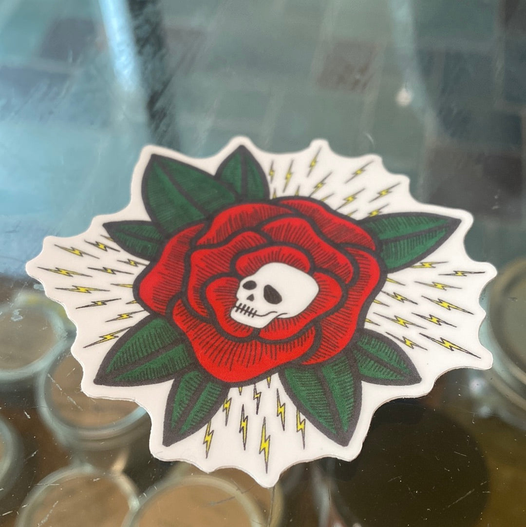 Rose Skull Sticker