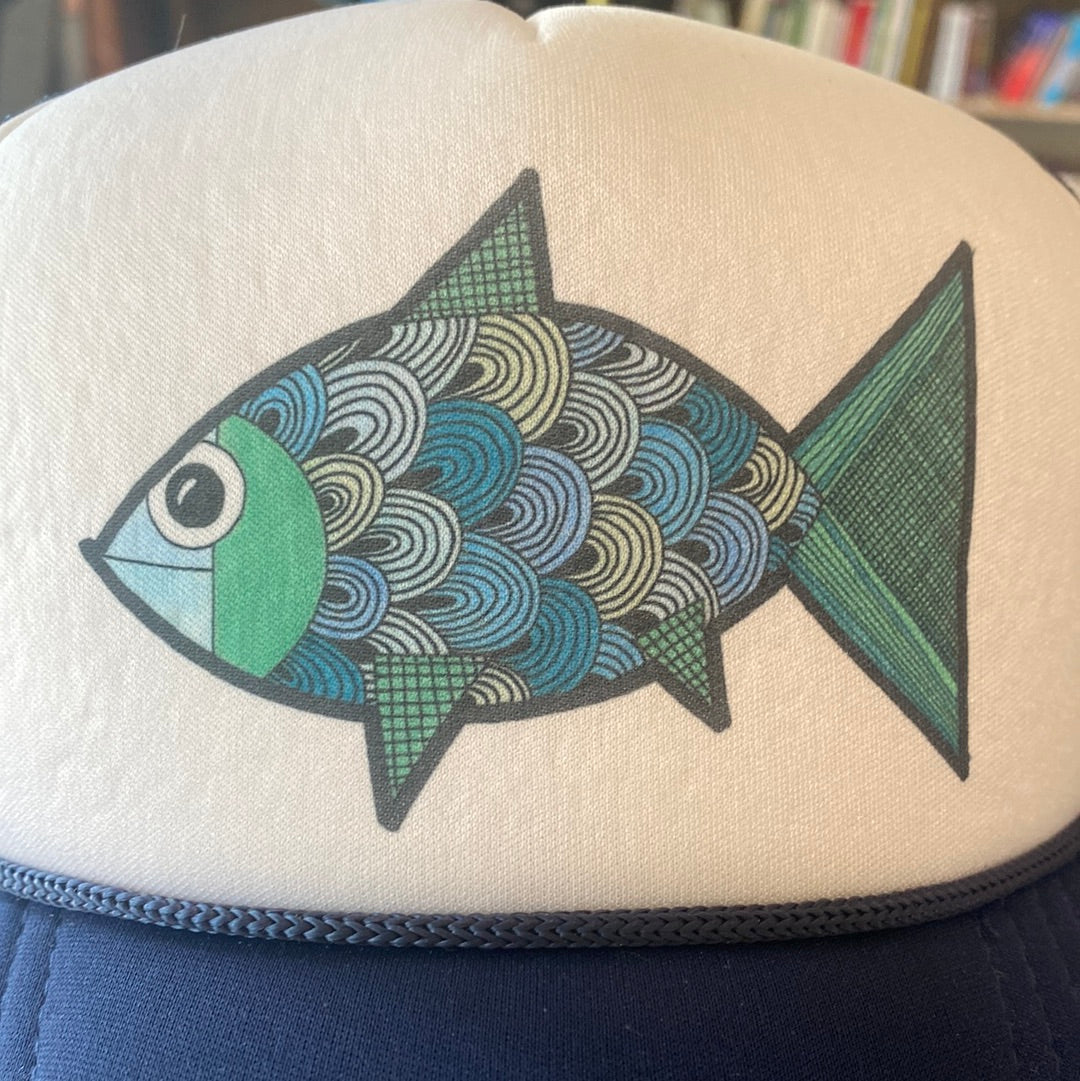 Blue Fish Snapback Hat